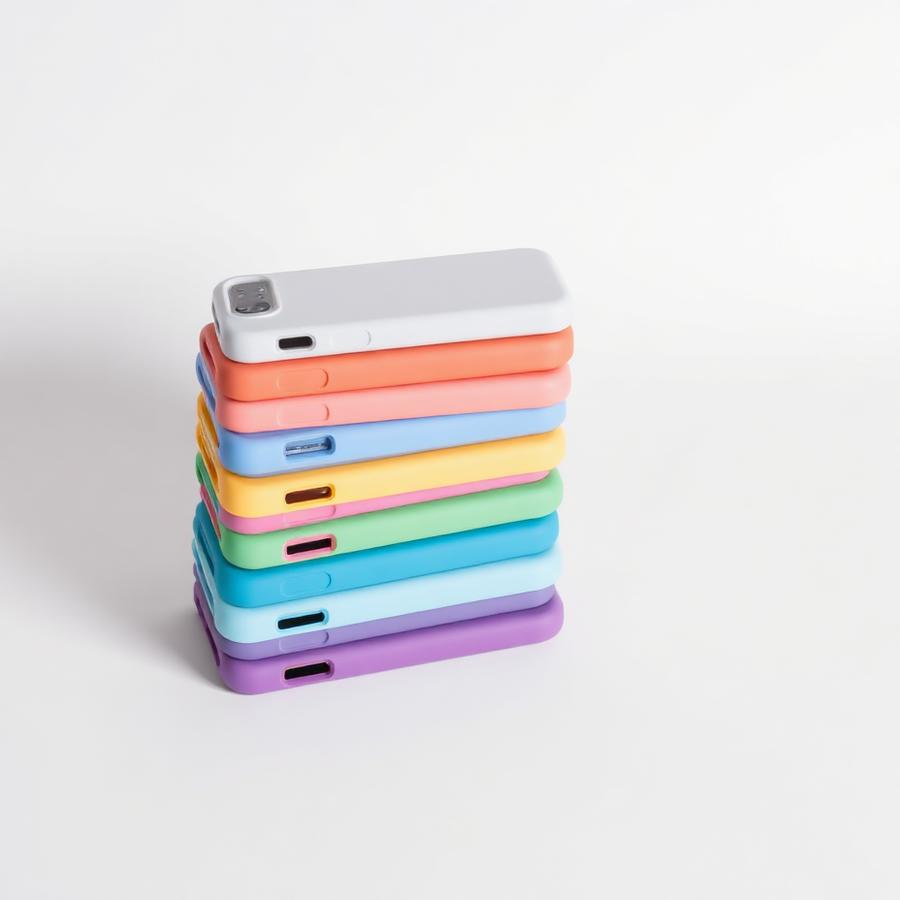 Pilha de capas de silicone coloridas